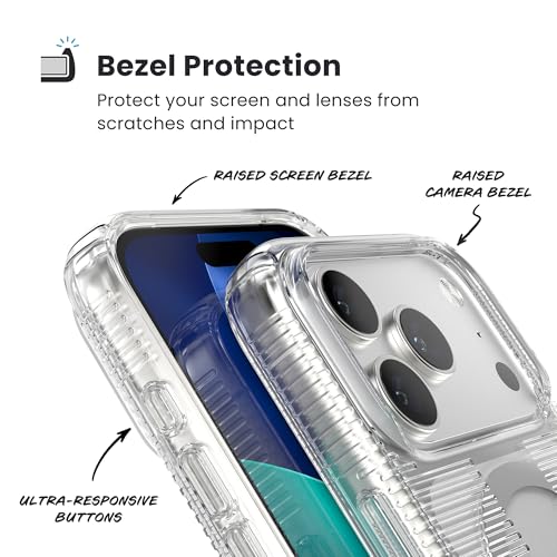 Speck GEMSHELL Grip MS Case for iPhone 17 Pro ClearClear Slim Protective Grip Drop Protection MagSafe Compatible - Image 3