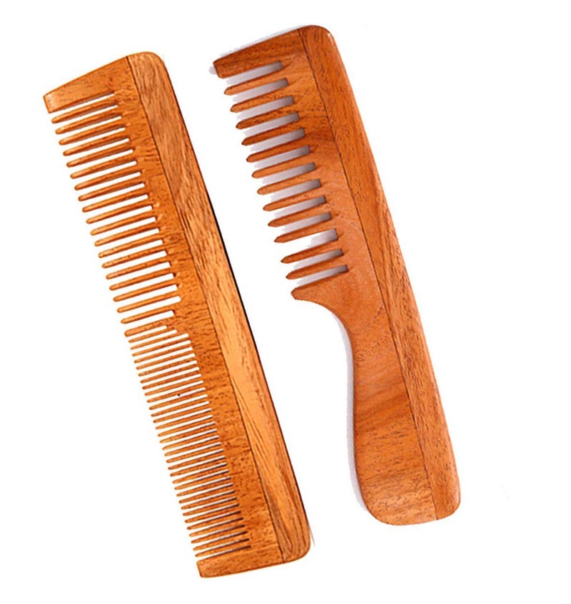 Rufiys Pure Neem Wooden Comb for Women Men Neem Wood Comb for Hair Growth Wide Tooth Hair comb Dandruff Comb - Image 4