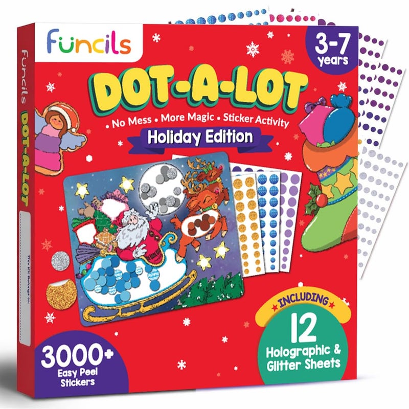 Funcils Christmas Special Dot Stickers for Toddlers Holiday Theme Dot Art Activity for Kids DIY Craft Kit Stocking Stuffers Christmas Gift for Boys Girls Ages 3 4 5 6 7 Year Old - Image 2