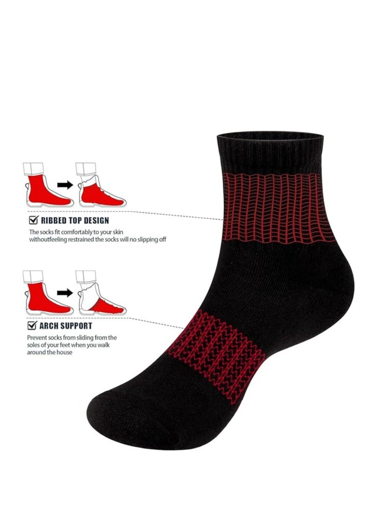 DIAMOND TOE 6 أزواج من جوارب الكاحل المبطنة للرجال - راحة قطنية فاخرة - جوارب رياضية للرجال - مقاس EU 40-45 - Image 3