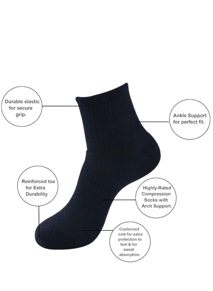 DIAMOND TOE 6 أزواج من جوارب الكاحل المبطنة للرجال - راحة قطنية فاخرة - جوارب رياضية للرجال - مقاس EU 40-45 - Image 4