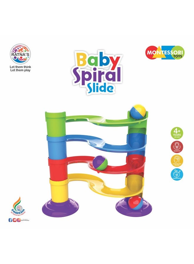 Ratna's Baby Spiral Slide 4 Level Ball Rolling Twist & Turn Slide Stacking Tower Ramp Toys for Kids and Toddler - Image 2