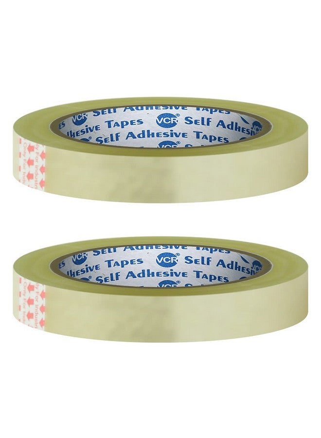 VCR Self Adhesive Transparent Cello Tape 35 Meters In Length 12Mm 0.5" Width 2 Rolls Per Pack Bopp Industrial Packaging Tape For E Commerce Box Packing Office And Home Use - Image 1