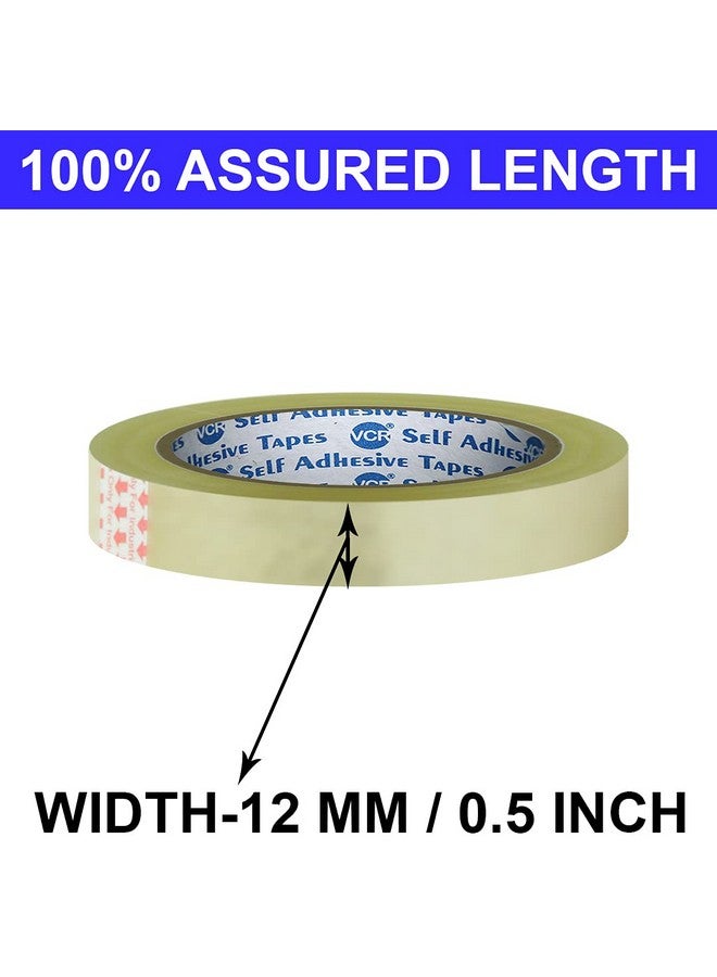VCR Self Adhesive Transparent Cello Tape 35 Meters In Length 12Mm 0.5" Width 2 Rolls Per Pack Bopp Industrial Packaging Tape For E Commerce Box Packing Office And Home Use - Image 4
