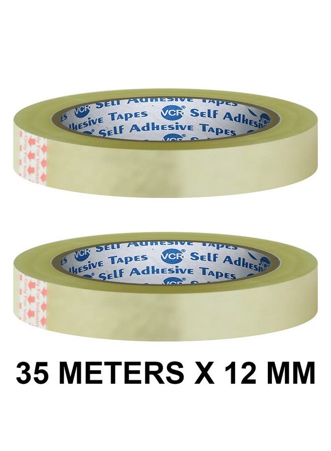 VCR Self Adhesive Transparent Cello Tape 35 Meters In Length 12Mm 0.5" Width 2 Rolls Per Pack Bopp Industrial Packaging Tape For E Commerce Box Packing Office And Home Use - Image 3