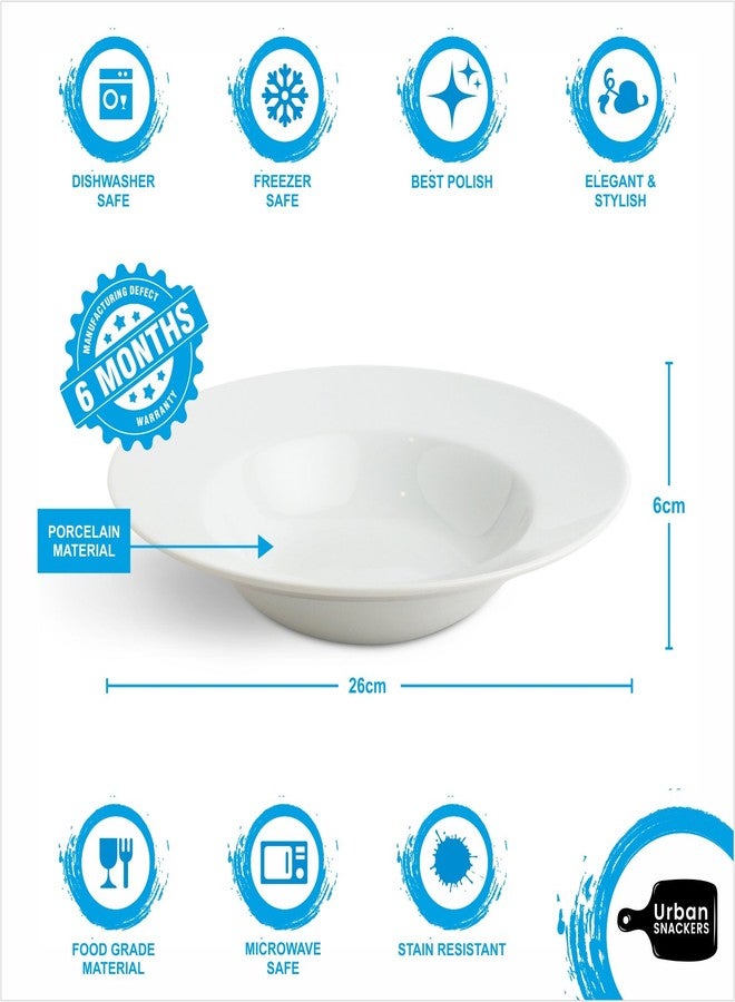 Urban Snackers Porcelain Winged Pasta Plate, 25 Cm, White - Image 3