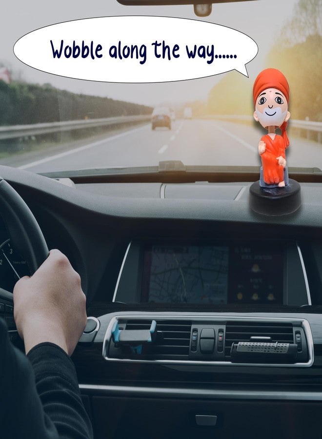 JOUET Shirdi Sai Baba Car Dashboard Idol - Bobblehead, Elegant Home Decor or Office Desk - Ideal Murti for Gifting, Brings Good Luck - Superhero Action Figure in Meditation Pose - Orange - Image 5