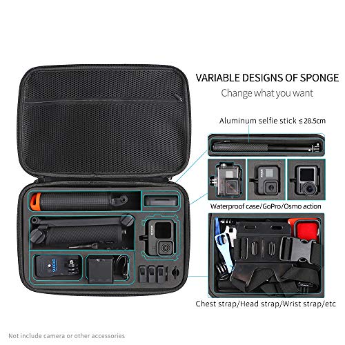 SUREWO Surface-Waterproof Carrying Case Compatible with GoPro Hero 13/12/11/10/9/8/7/(2018)/6/5 Black,DJI osmo action,AKASO/Campark/YI Action Camera and More (Large) - Image 3
