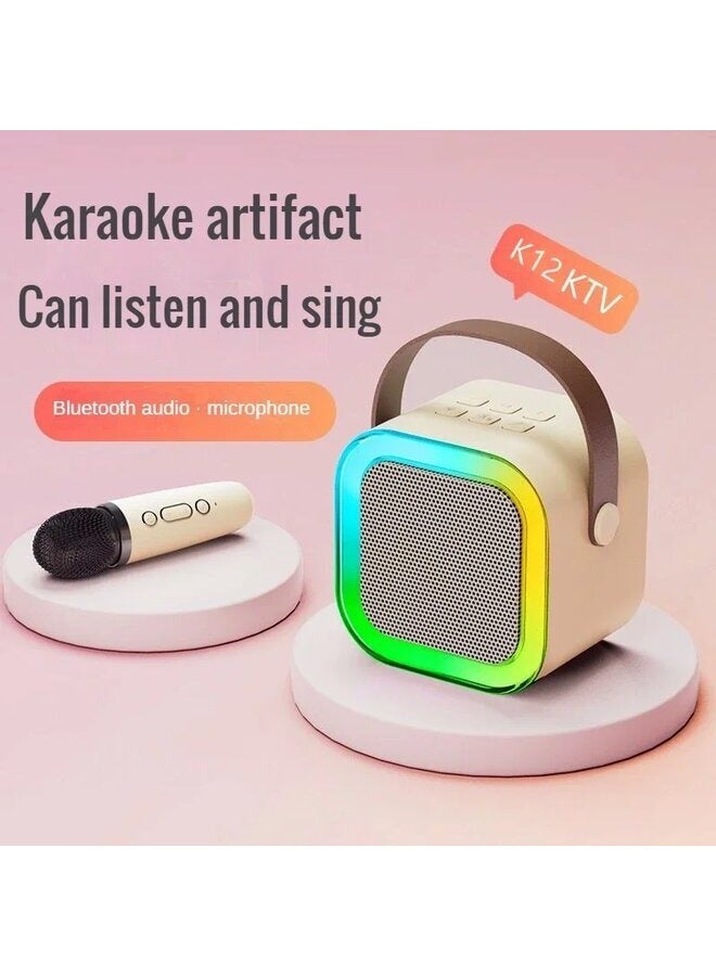 Portable K12 Bluetooth Small Home KTV Microphone Speaker with 1 Microphones - Image 2