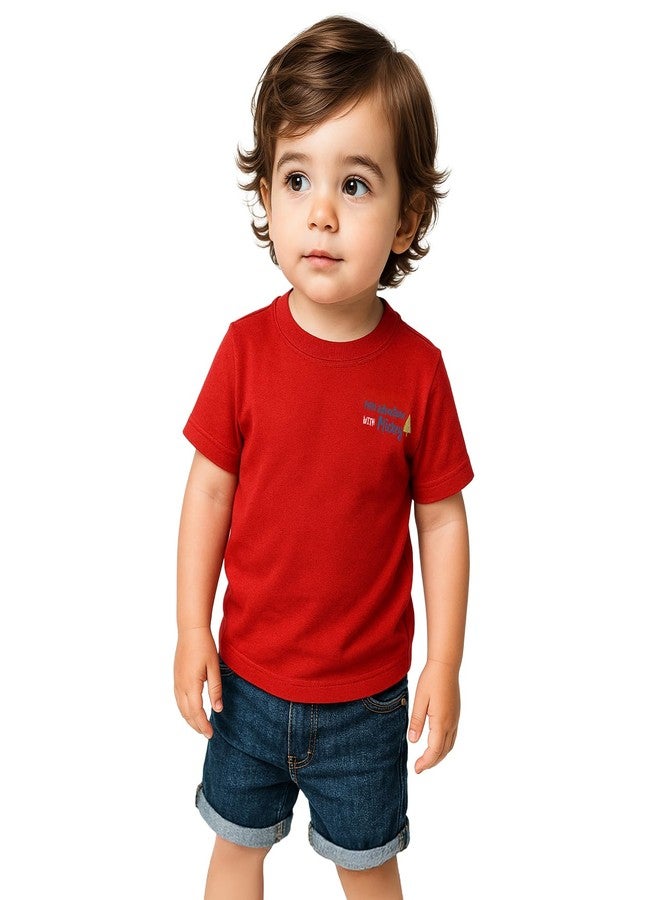 Nautinati Disney Baby Boys Pure Cotton Printed T-Shirt | Age 3 Months - 3 Years Red - Image 1