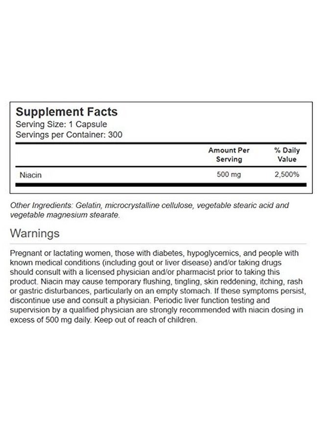 Vitacost Brand Vitacost Niacin (Vitamin B3) 500 Mg 300 Capsules  - Image 3