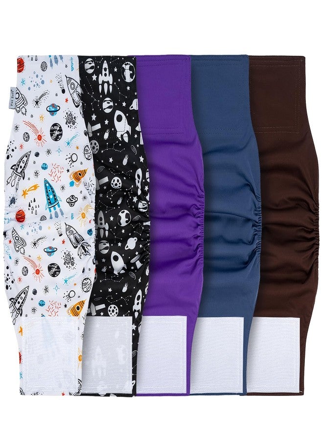 Pet Soft Dog Diapers Male, 5 Pack Male Dog Belly Bands, High Absorbing Washable Males Dog Wraps for Doggie Puppy(Space, XS) - Image 1