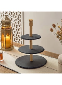 Home Box Eden Slate 3-Tier Snack Serving Set 28 x 37 x 28 cm  - Image 1