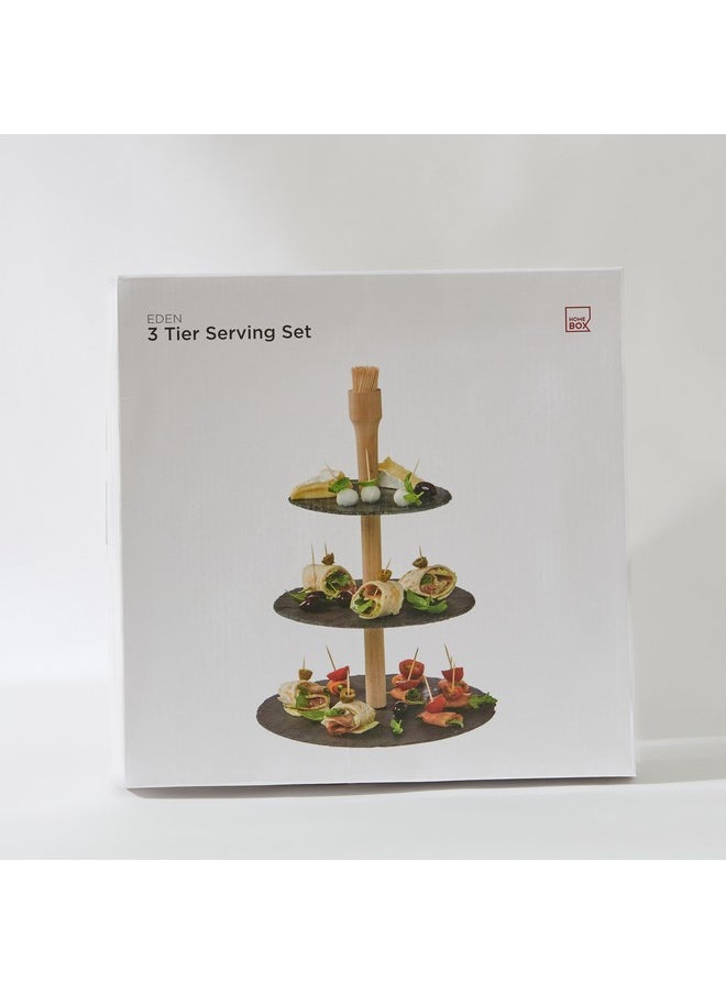 Home Box Eden Slate 3-Tier Snack Serving Set 28 x 37 x 28 cm  - Image 5