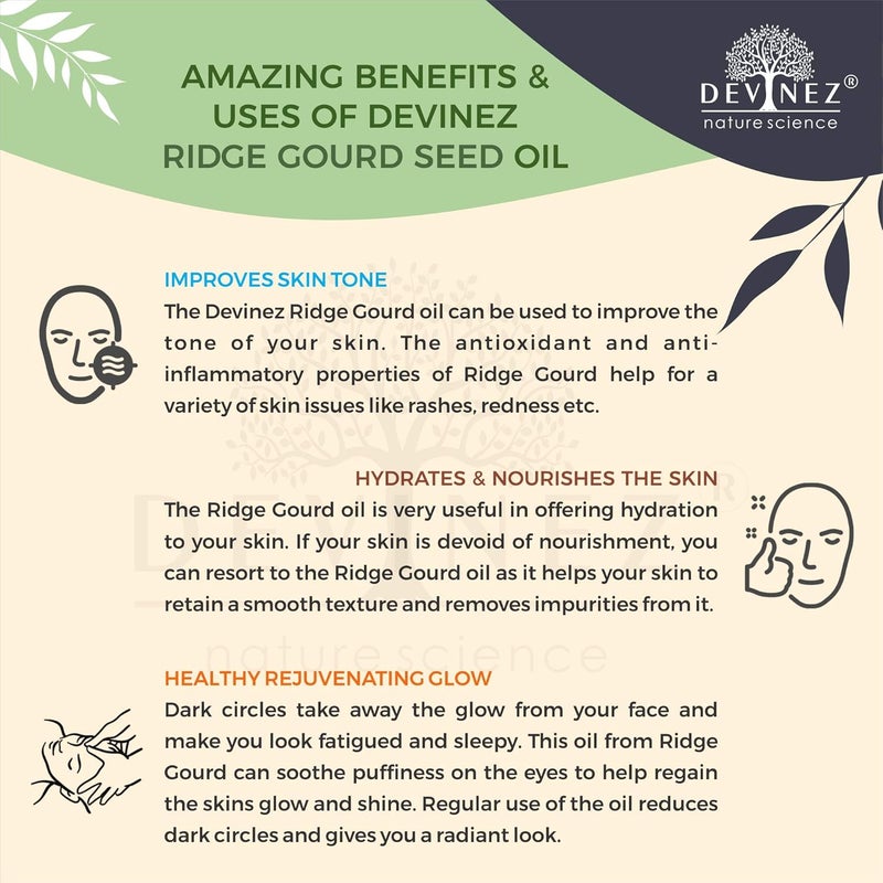Devinez Ridge Gourd ColdPressed Oil 15ml 100 Pure Natural Undiluted in Glass Bottle Improves Skin Tone Hydrates Nourishes the Skin Healthy Rejuvenating Glow - Image 4