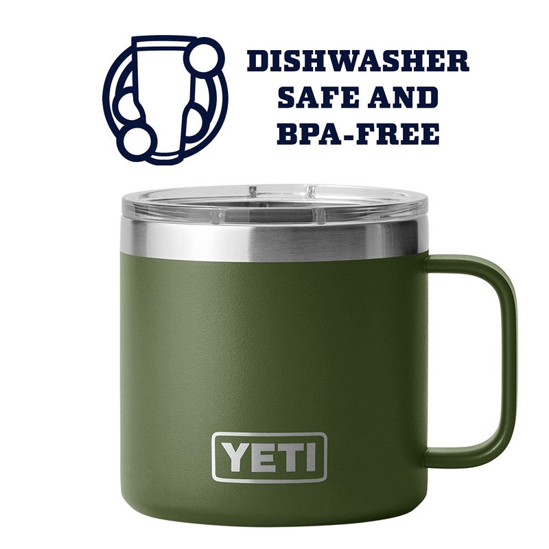 YETI YETI Rambler 14 oz Mug, Vacuum Insulated, Stainless Steel with MagSlider Lid, Highlands Olive  - Image 3