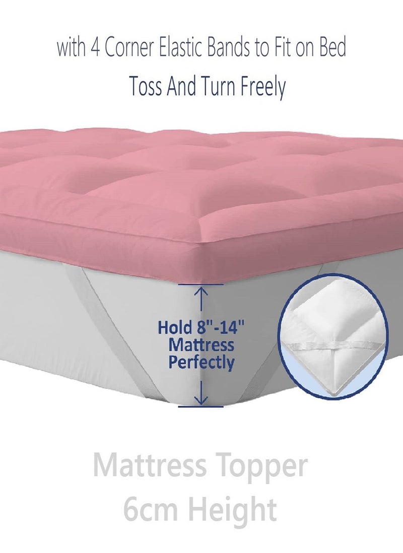 Blueberry Mattress Topper Box Design With 4 Corner Elastic Straps 6cm Thick 140x200cm  - Image 3