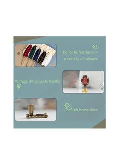 VolksRose Quill Pen and Ink Set, Calligraphy Feather Pen and Ink Set, Includes Dip Pen, 5 Replaceable Nib, Ink, Wax Seal Stamp, Wax Seal Beads, Envelope, Pen Holder, Calligraphy Writing Pen Set Gift  - Image 2