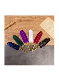 VolksRose Quill Pen and Ink Set, Calligraphy Feather Pen and Ink Set, Includes Dip Pen, 5 Replaceable Nib, Ink, Wax Seal Stamp, Wax Seal Beads, Envelope, Pen Holder, Calligraphy Writing Pen Set Gift  - Image 3