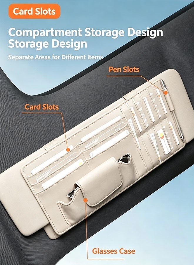 Car Sun Visor Organizer,Car Glasses Holder,Sunglasses Storage Clip,Multi Function Car Visor Pocket,Document Storage Bag,Gift for Car Lovers - Image 5