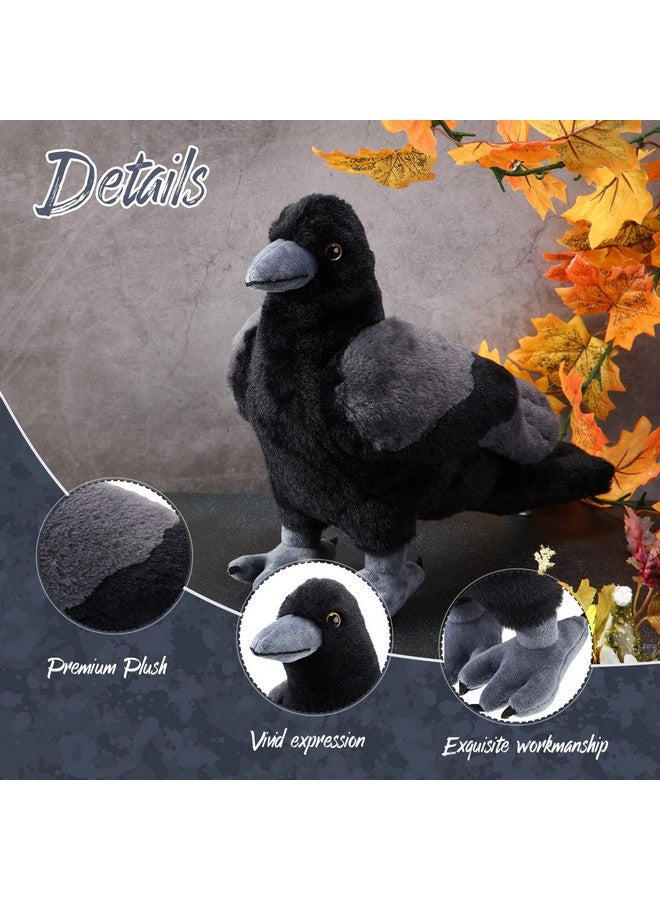 Aoriher 12 Inch Crow Plush Stuffed Animal Soft Black Fluffy Plush Toy Realistic Bird Stuffed Animal For Home Decoration Pet Party Favors Animal Collection Supplies - Image 4