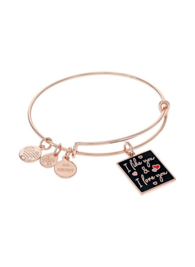 ALEX AND ANI - I Like You And I Love You Bracelet Black One Size - Image 1