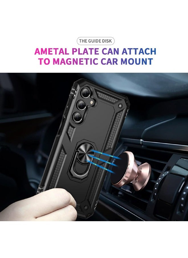 RUGGED SHIELD Samsung Galaxy A16 Case, Built-in 360° Rotate Ring Kickstand, Mixed Material Heavy Duty Shockproof Drop Proof Protective Case Cover for Samsung Galaxy A16 5G/4G, Black  - Image 4