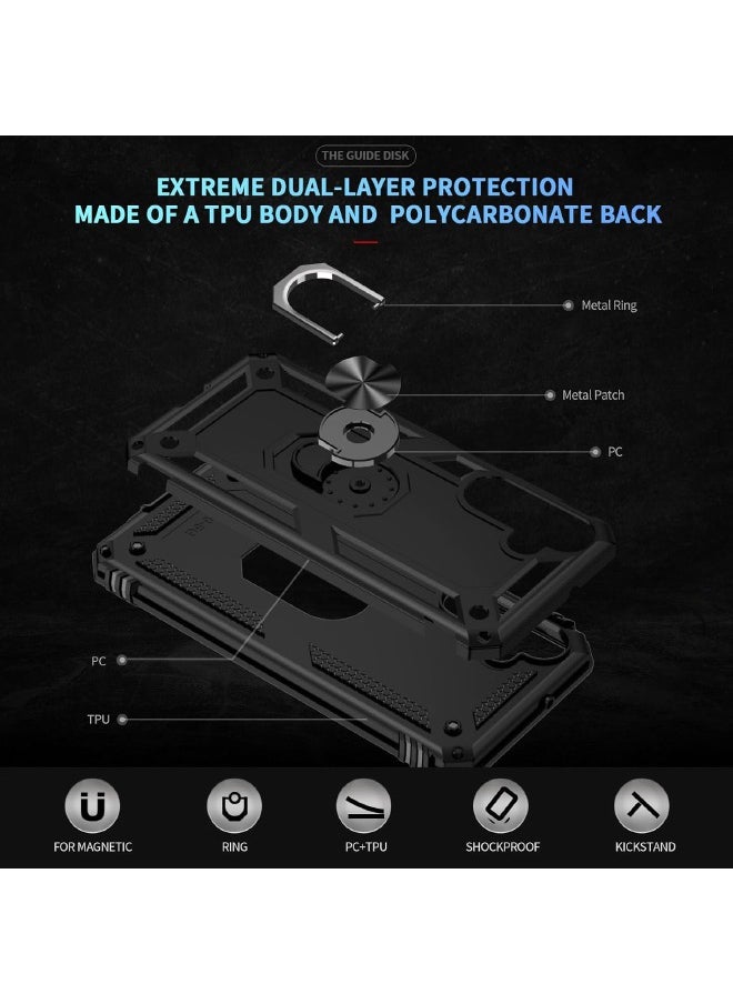 RUGGED SHIELD Samsung Galaxy A16 Case, Built-in 360° Rotate Ring Kickstand, Mixed Material Heavy Duty Shockproof Drop Proof Protective Case Cover for Samsung Galaxy A16 5G/4G, Black  - Image 2