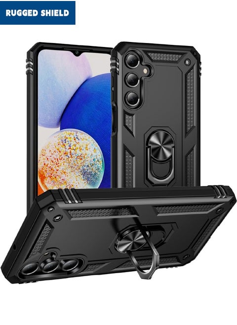 Samsung Galaxy A16 Case, Built-in 360° Rotate Ring Kickstand, Mixed Material Heavy Duty Shockproof Drop Proof Protective Case Cover for Samsung Galaxy A16 5G/4G, Black