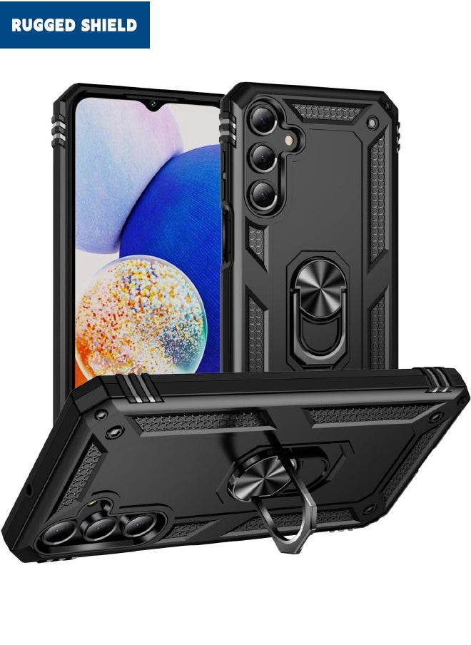 RUGGED SHIELD - Samsung Galaxy A16 Case, Built-in 360° Rotate Ring Kickstand, Mixed Material Heavy Duty Shockproof Drop Proof Protective Case Cover for Samsung Galaxy A16 5G/4G, Black - Image 1