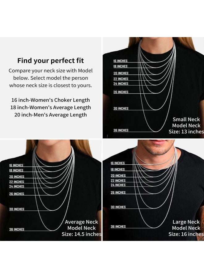ASHINE Silver Chain Sterling Silver Chain Silver Chain Necklace for Women Silver Necklace Chain (1mm Box Chain Lobster Clasp 30 Inches) - Image 4