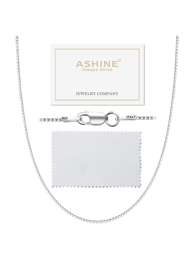 ASHINE Silver Chain Sterling Silver Chain Silver Chain Necklace for Women Silver Necklace Chain (1mm Box Chain Lobster Clasp 30 Inches) - Image 1