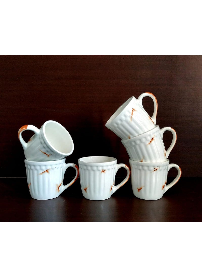 MOODY PANDA MOODY PANDA Classic Set of 6 Cups Cup Set Ceramic White  - Image 5