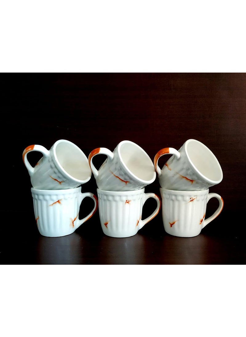 MOODY PANDA MOODY PANDA Classic Set of 6 Cups Cup Set Ceramic White  - Image 2