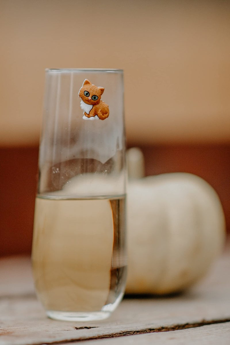 Simply Charmed Cat Wine Charms or Drink Glass Markers - Magnetic - Great Birthday or Hostess Gift for Cat Lovers - Set of 6 Cute Kitty Glass Identifiers - Image 3