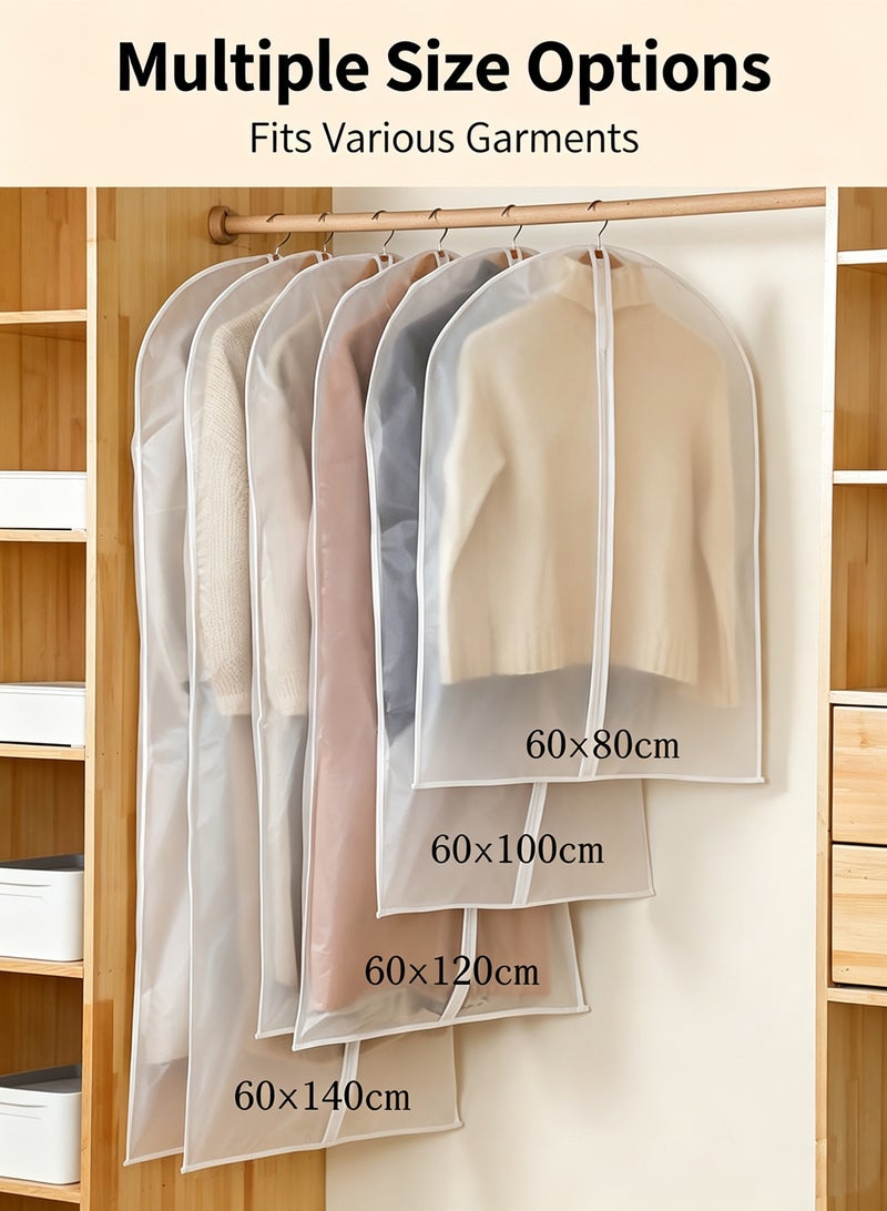 6PCS Transparent Dustproof Garment Bags, 60x80cm Zippered Hanging Clothes Dust Covers for Suits, Jackets & Dresses, Clothing Protector for Closet & Travel Organization - Image 5