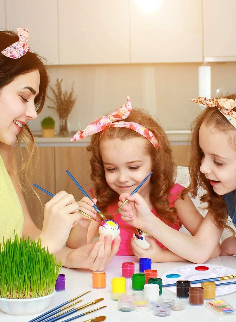 SYOSI Paint Brushes Palettes Set, 2 Packs/20pcs Round Pointed Tip Nylon Hair Brushes with 5 Paint Palettes for Acrylic Watercolor Oil Gouache Enamel or Birthday Painting Party, Suitable for Adult, Children - Image 2