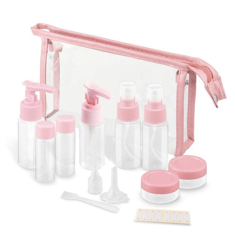 Vitog Travel Bottles Kit, TSA Approved Leak Proof Portable Toiletry Containers Set, Clear PET Flight Size Cosmetic Containers for Lotion, Shampoo, Cream, Soap, Set of 11 - Image 1