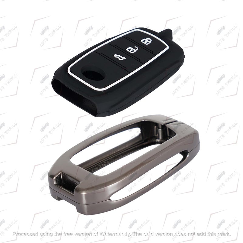 Auto thrill Premium Metal Key Cover Compatible with Toyota Fortuner | Fortuner Legender | Innova Hycross | Invicto 3 Button Smart Key - Image 5