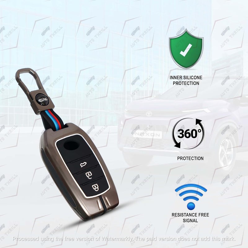 Auto thrill Premium Metal Key Cover Compatible with Toyota Fortuner | Fortuner Legender | Innova Hycross | Invicto 3 Button Smart Key - Image 2