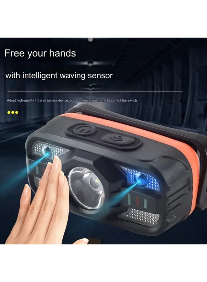 Black LED Headlamp USB Rechargeable Adjustable Flashlight For Camping Fishing Emergency - Image 5