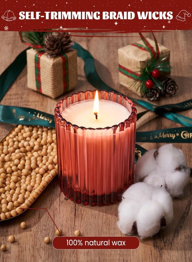 M&SENSE Apricot Poinsettia Scented Candles, Non Toxic Soy Candles, 9.2oz Natural Organic Clean Burning Up to 60 Hours, Christmas Home Decor Gifts for Women - Image 3