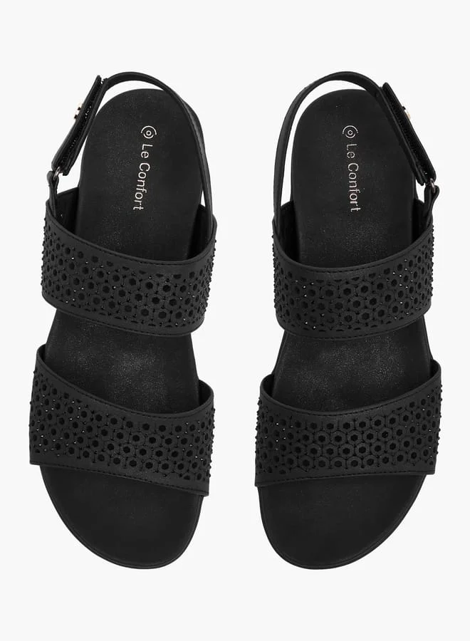 لو كونفورت صنادل نسائية بكعب منصة مزينة بإغلاق بخطاف وحلقة