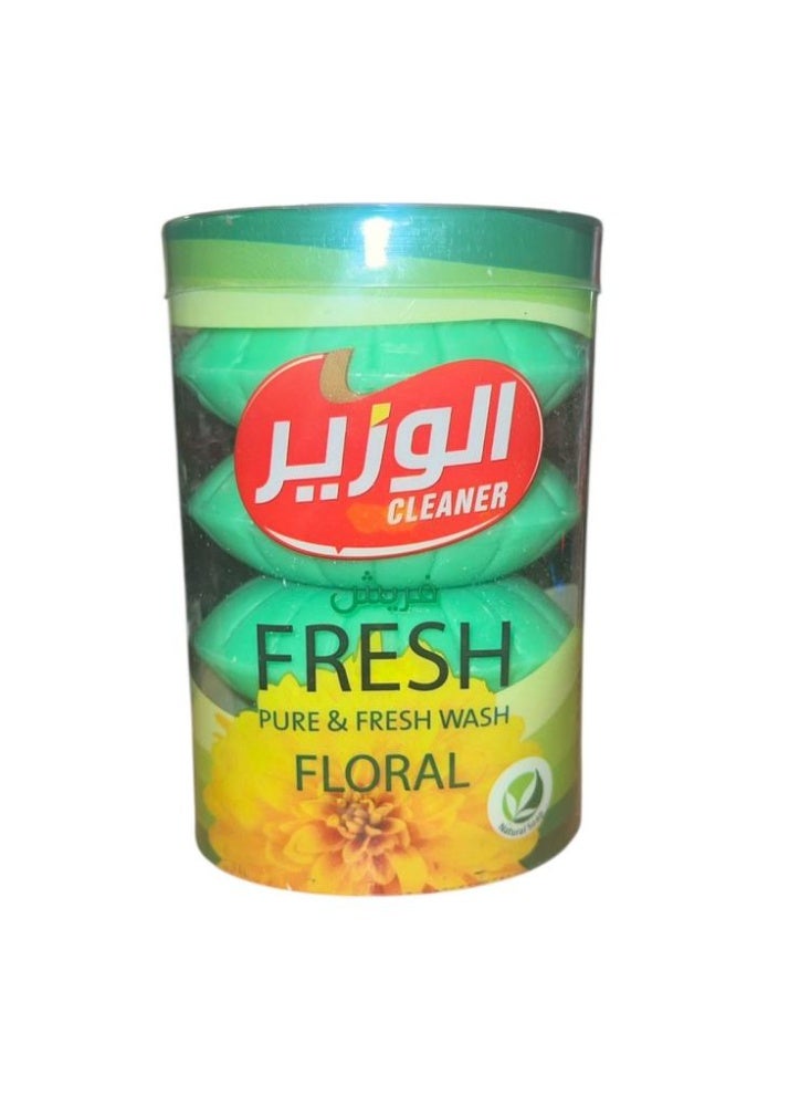 الوزير  قطعة صابون غسول فريش فلورال اخضر 95 جرام شدة 4 حبة