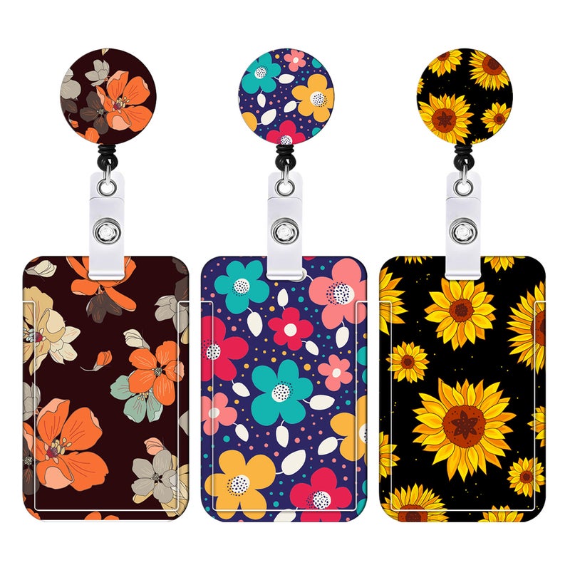 Selling Sunflower Sunflower Leopard Print Uv Print Telescopic Easy-Pull Buckle Badge Id Mobile Phone Lanyard Card Holder - Image 2