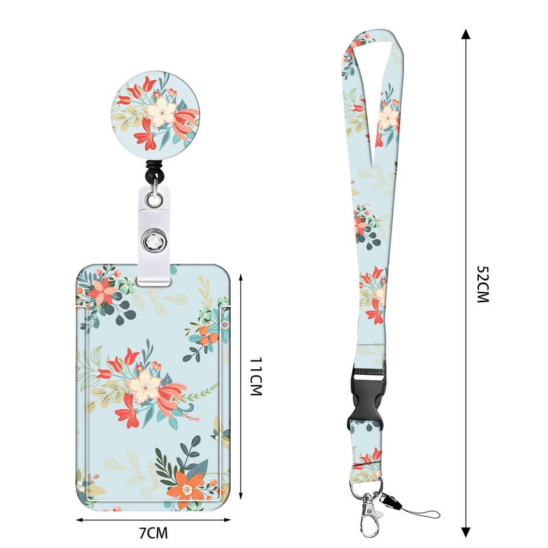 Selling Sunflower Sunflower Leopard Print Uv Print Telescopic Easy-Pull Buckle Badge Id Mobile Phone Lanyard Card Holder - Image 4