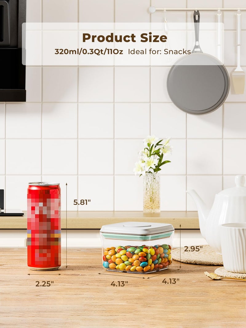 Tourdeus Mini Snack Containers - 0.3 Qt Pop Food Storage Containers  Bpa Free Small Food Containers With Lids  Food-Grade Air Tight Containers Candy Jars 320Ml - Image 3