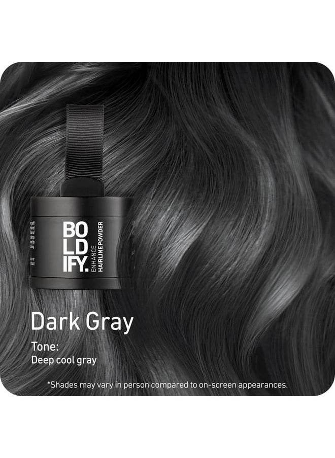 Boldify - BOLDIFY Hairline Powder - Root Touch Up Hair Color for Gray Coverage - Bald Spot Concealing Hair Powder for Women & Men - 48-Hour Stain-Proof - Dark Gray - Image 1