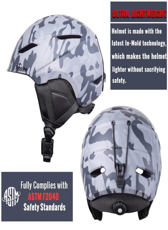 TurboSke Ski and Snowboard Helmet, Audio Compatible and Lightweight, ASTM Standard Helmet for Men, Women and Youth (S, Camo) - Image 2