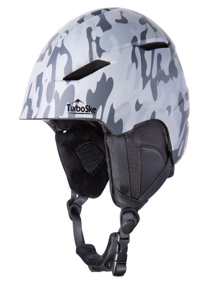 TurboSke Ski and Snowboard Helmet, Audio Compatible and Lightweight, ASTM Standard Helmet for Men, Women and Youth (S, Camo) - Image 1